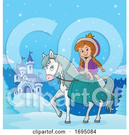 Winter Princess and Horse by visekart