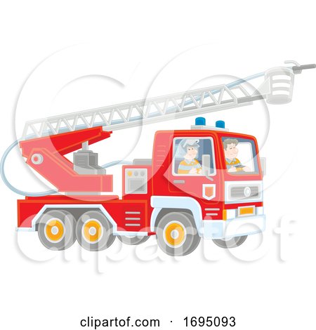 Firemen in a Fire Truck by Alex Bannykh
