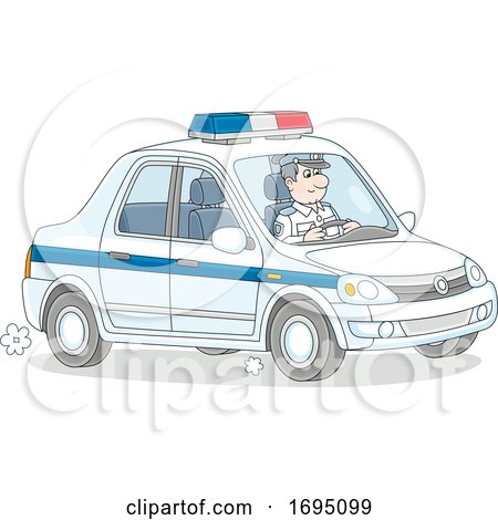 Police Officer Driving a Cruiser by Alex Bannykh