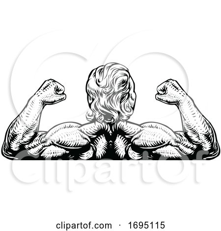Back Muscles Bodybuilder Strong Arms Concept by AtStockIllustration