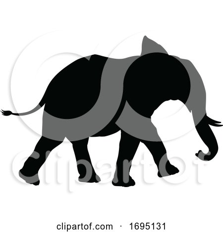 Elephant Silhouette by AtStockIllustration