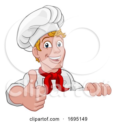 Chef Cook Baker Thumbs up Cartoon Character by AtStockIllustration