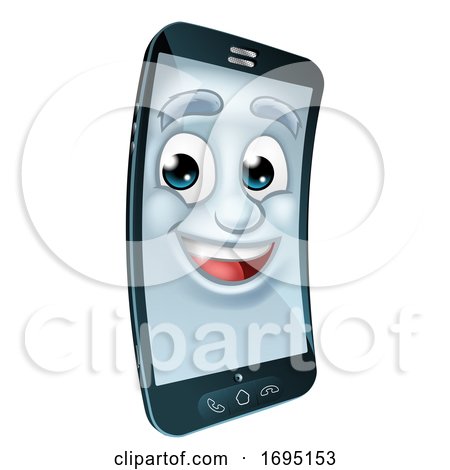 Cell Mobile Phone Mascot Cartoon Character by AtStockIllustration