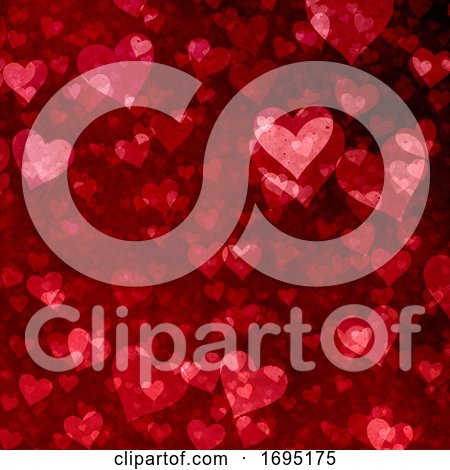 Valentine's Day Background with Grunge Hearts Design by KJ Pargeter