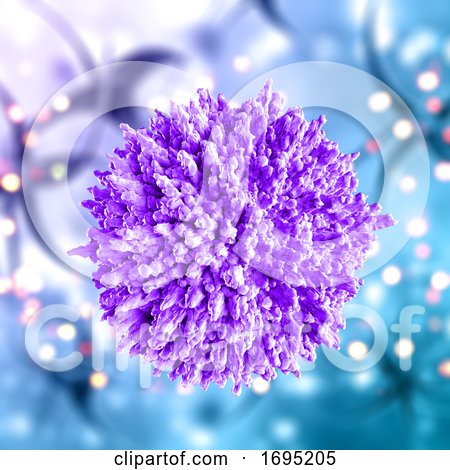 3D Medical Background with Abstract Virus Cell by KJ Pargeter