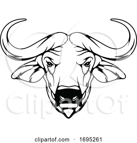 Buffalo Mascot by Vector Tradition SM