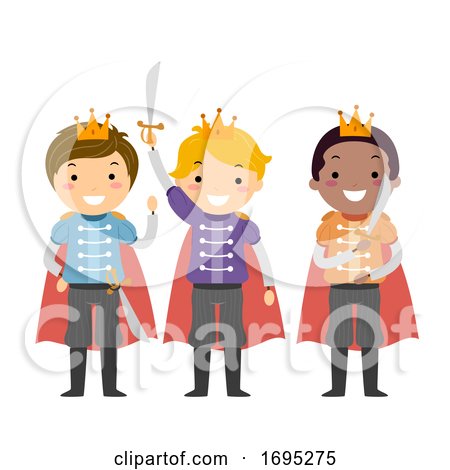 Stickman Kids Boys Princes Illustration by BNP Design Studio