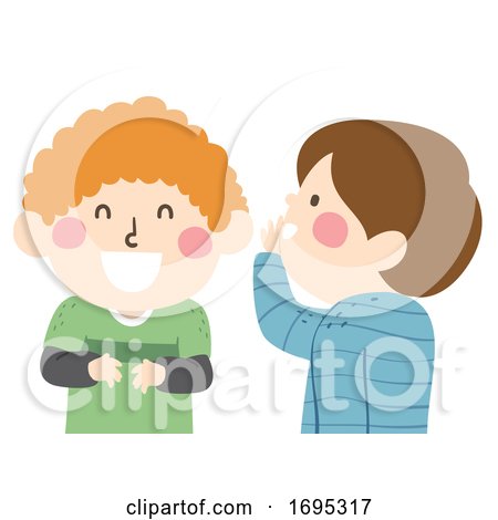two kids talking clipart