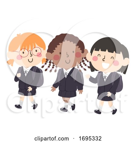 Kids Girls School Uniform Illustration by BNP Design Studio