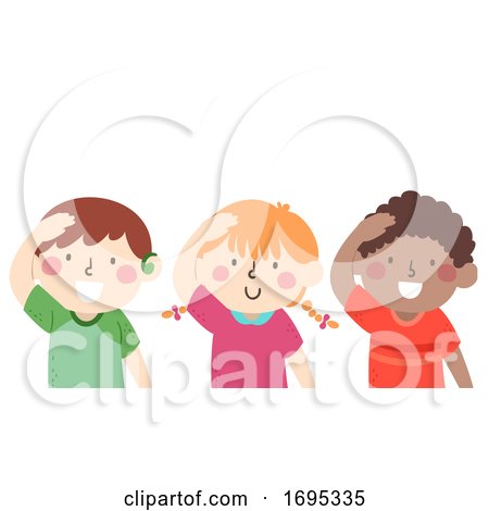 Kids Mute Hello Gesture Illustration by BNP Design Studio