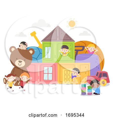 Kids Toys House Fun Illustration by BNP Design Studio