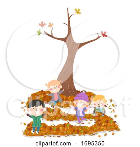 Kids Autumn Leaf Maze Tree Illustration by BNP Design Studio