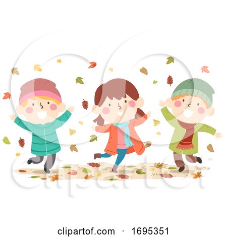 Kids Autumn Leaves Fall Illustration by BNP Design Studio