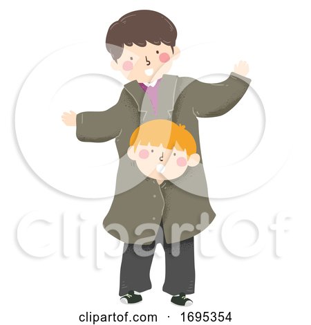Kids Boy Pretend Tall Adult Clothes Illustration by BNP Design Studio