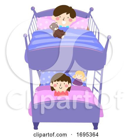 Kids Double Deck Bed Illustration by BNP Design Studio