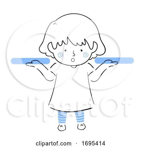 Kid Girl Weigh Both Hands Illustration by BNP Design Studio