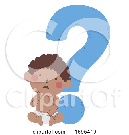 Kid Toddler Boy Black Question Mark Illustration by BNP Design Studio