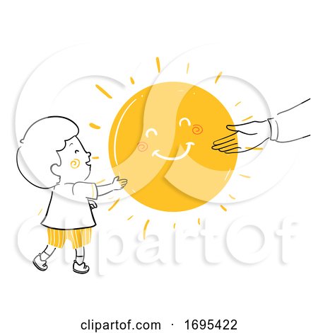 Kid Boy Adult Give Sunshine Illustration by BNP Design Studio