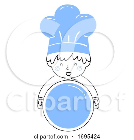 Kid Boy Chef Hold Pot Illustration by BNP Design Studio