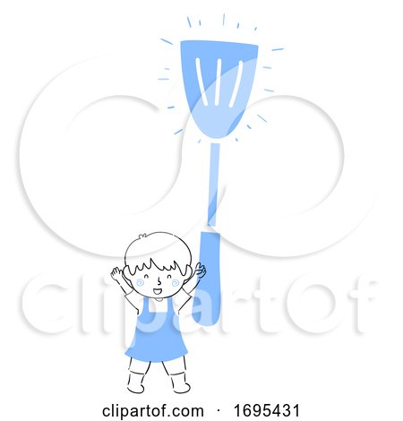 Kid Boy Hold Spatula Illustration by BNP Design Studio
