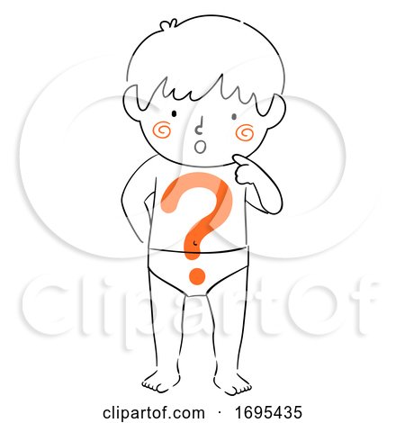 Kid Boy Question Mark Body Illustration by BNP Design Studio