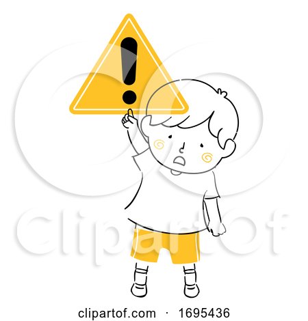 Kid Boy Safety Symbol Caution Illustration by BNP Design Studio