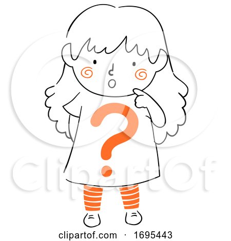 Kid Girl Doodle Question Inside Illustration by BNP Design Studio