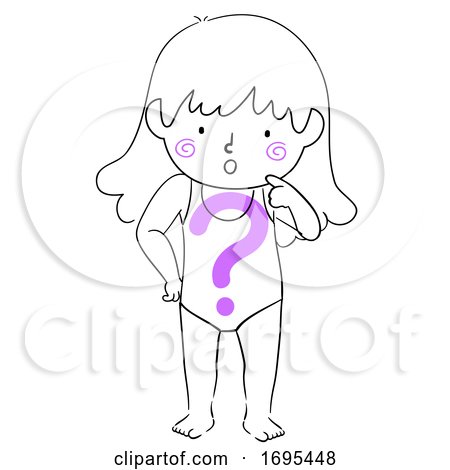 Kid Girl Question Mark Body Illustration by BNP Design Studio