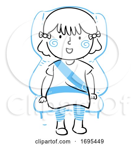 Kid Girl Safety Seat Belt Illustration by BNP Design Studio