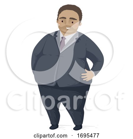 Man Fat Black Suit Illustration by BNP Design Studio