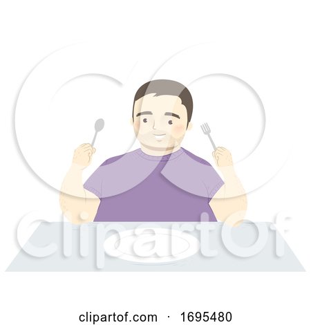Man Fat Ready Eat Illustration by BNP Design Studio