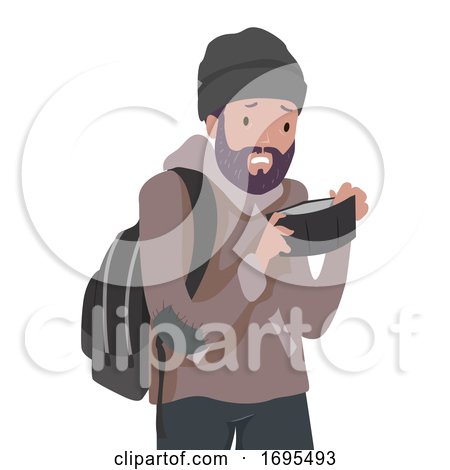 Man Homeless Empty Wallet Illustration by BNP Design Studio