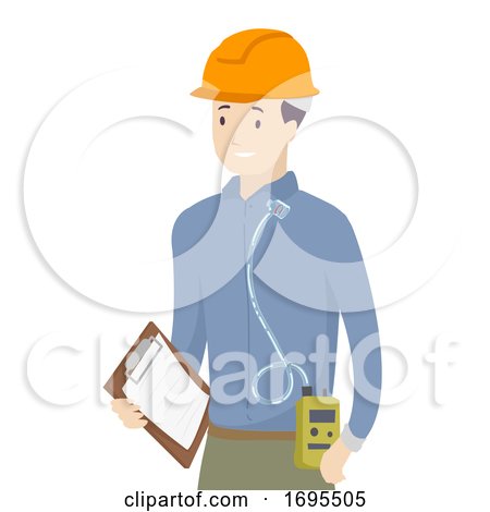 Man Worker Personal Air Sampling Illustration by BNP Design Studio