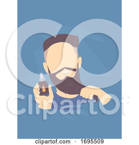 Man Beard Oil Illustration by BNP Design Studio