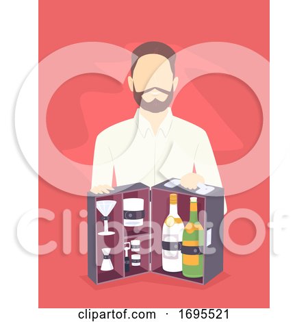Man Travel Bar Bag Illustration by BNP Design Studio
