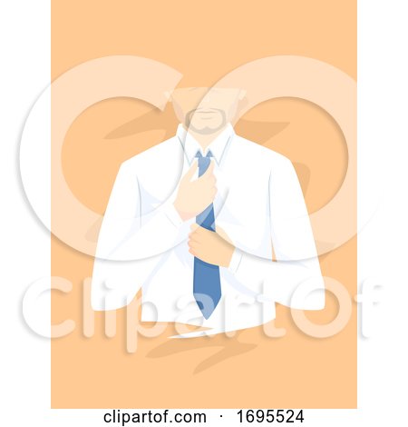 Man Wearing Necktie Illustration by BNP Design Studio