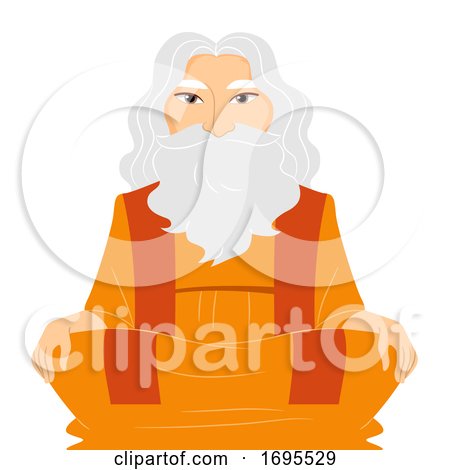 Senior Man Guru Illustration by BNP Design Studio