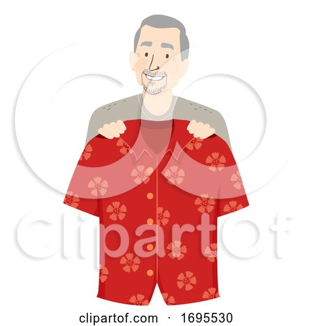 Senior Man Summer Party Outfit Illustration by BNP Design Studio