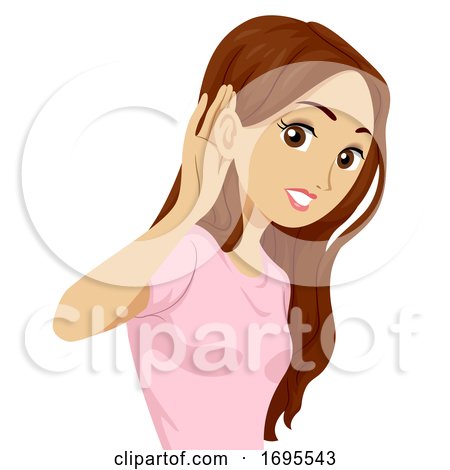Teen Girl Ear Hear Listen Illustration by BNP Design Studio