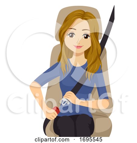 Teen Girl Safety Seat Belt Illustration by BNP Design Studio