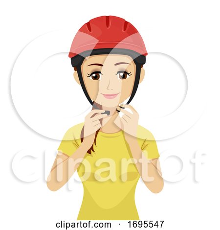 Teen Girl Wear Safety Helmet Illustration by BNP Design Studio