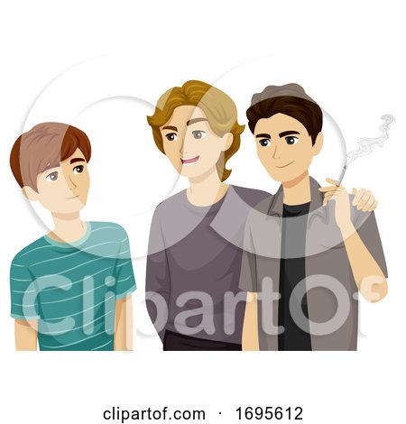 Teens Guys Bad Influence Friends Illustration by BNP Design Studio