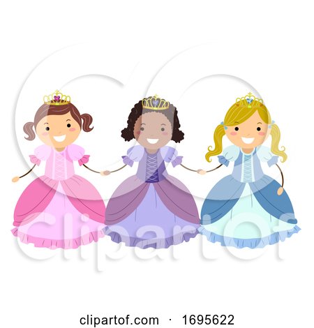 Stickman Kids Girls Princesses Illustration by BNP Design Studio