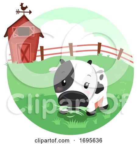 Cow Shed Grass Illustration by BNP Design Studio