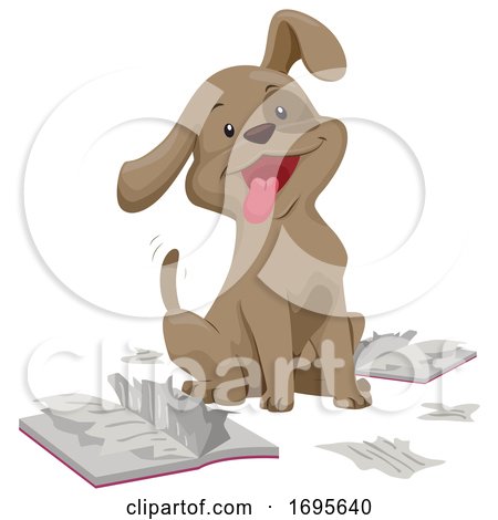 Dog Book Magazine Biting Illustration by BNP Design Studio
