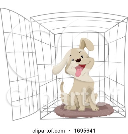 Dog Crate Training Illustration by BNP Design Studio