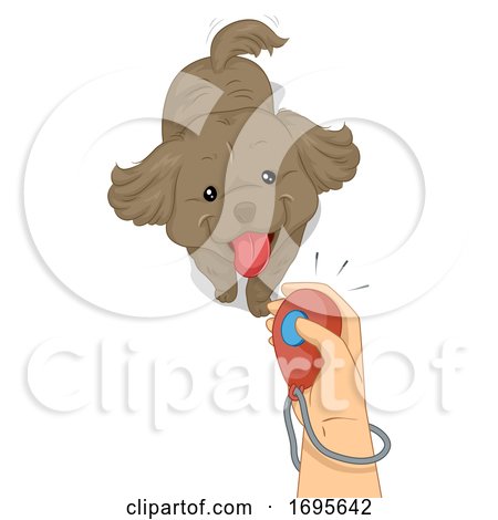 Dog Hand Clicker Training Illustration by BNP Design Studio