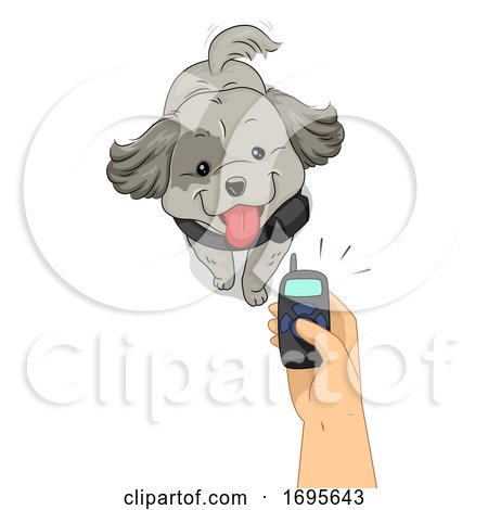 Dog Hand Electronic Collar Training Illustration by BNP Design Studio