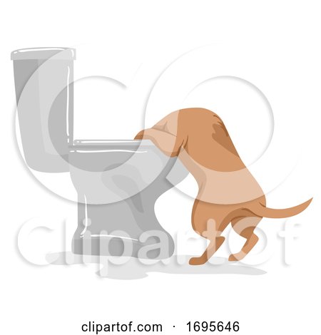 Dog Pet like Toilet Illustration by BNP Design Studio