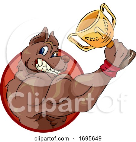 Dog Sport Trophy Weight Pulling Illustration by BNP Design Studio